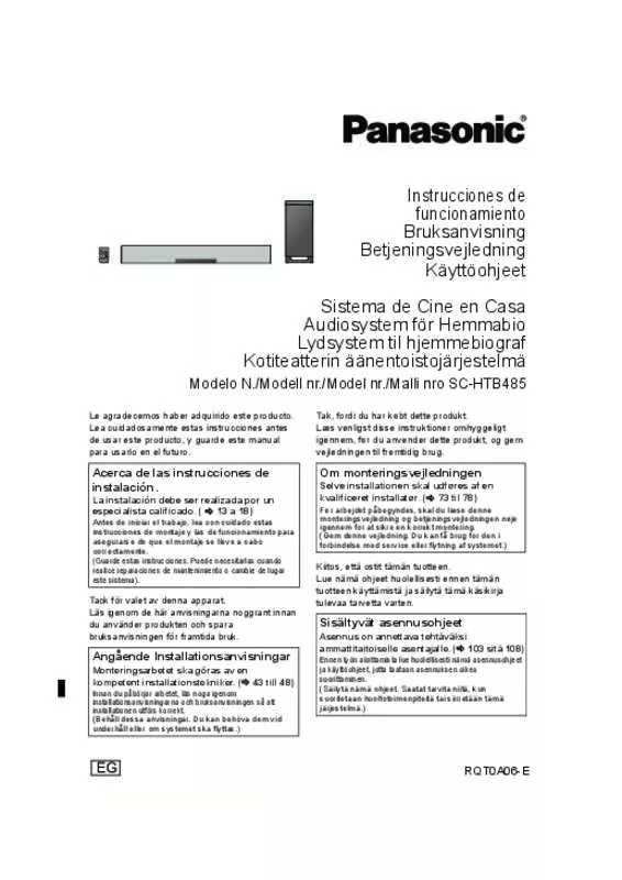 Mode d'emploi PANASONIC SC-HTB485EG