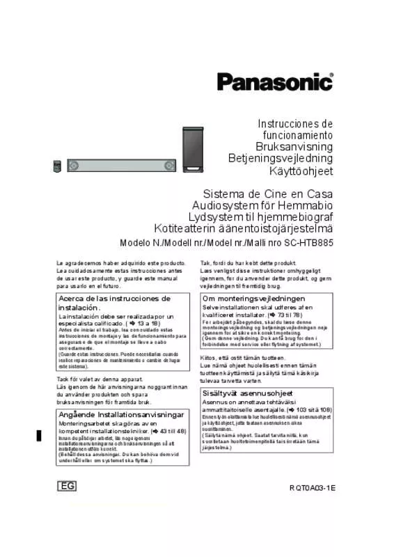 Mode d'emploi PANASONIC SC-HTB885EG