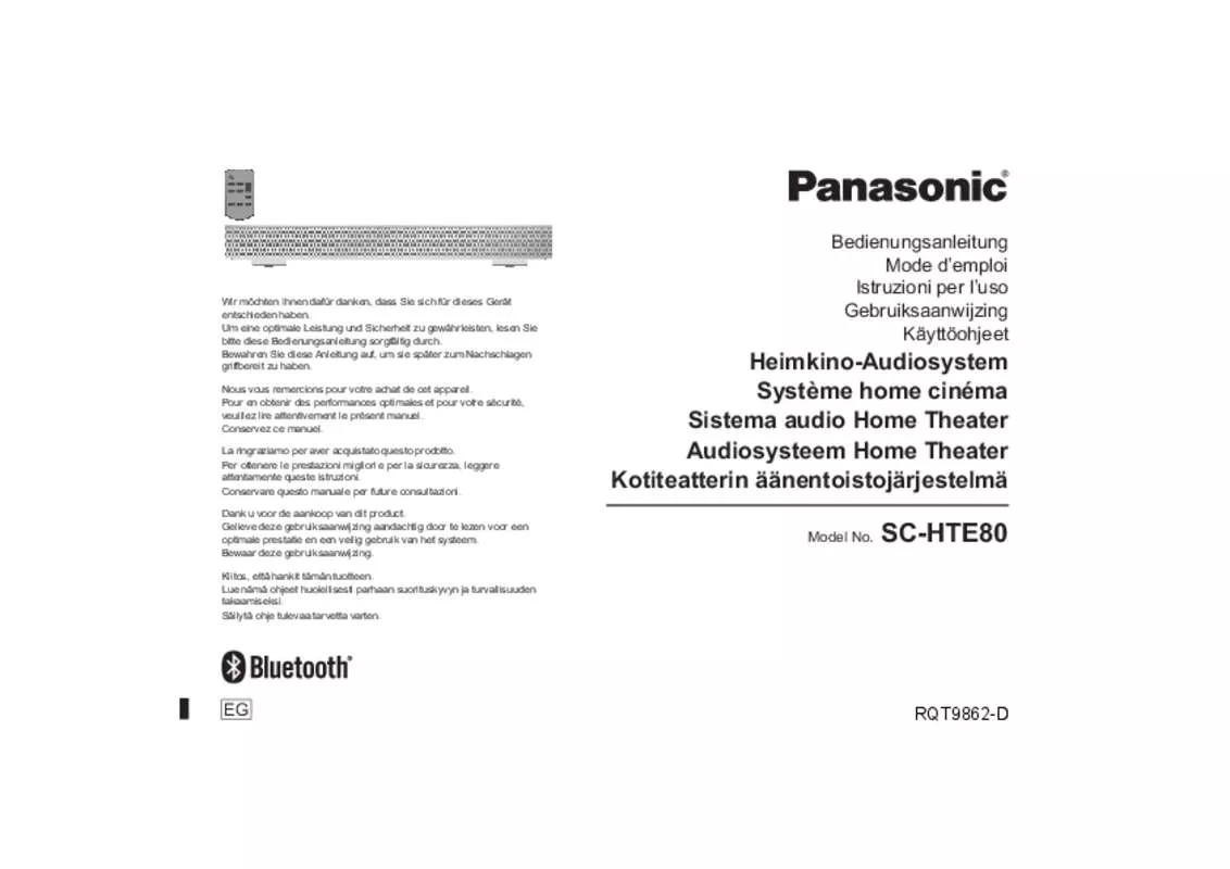 Mode d'emploi PANASONIC SC-HTE80EG