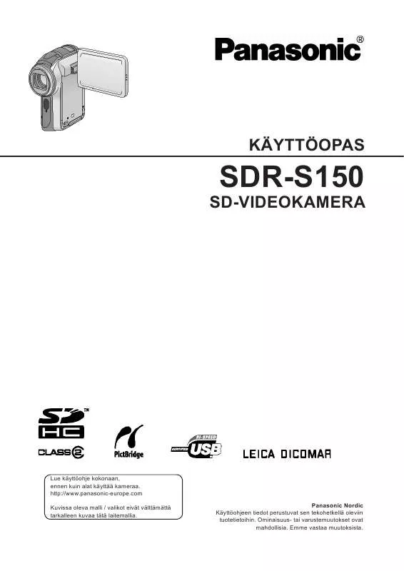 Mode d'emploi PANASONIC SDRS150