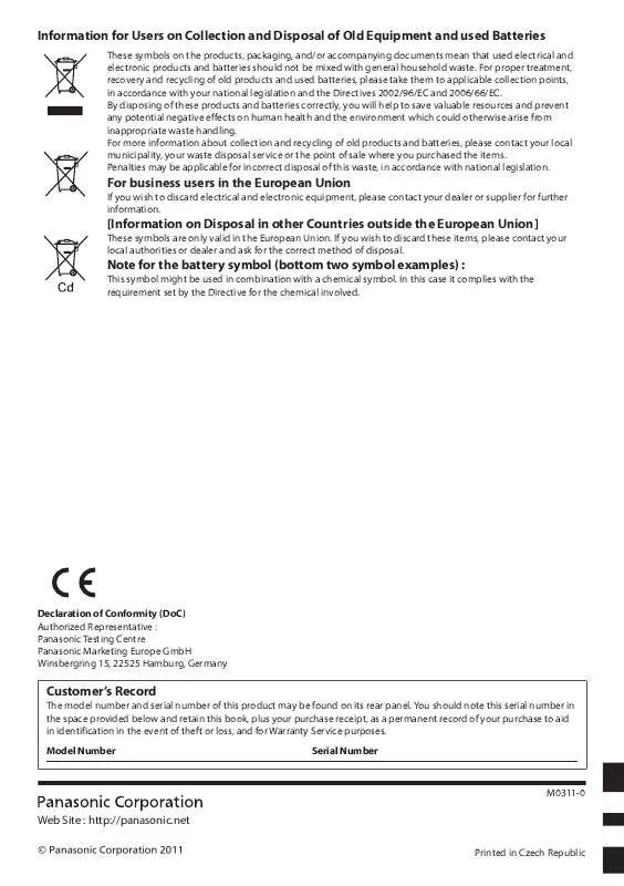 Mode d'emploi PANASONIC TXP42S30J