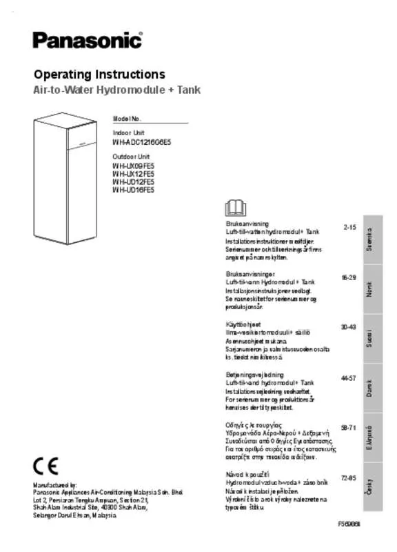 Mode d'emploi PANASONIC WHADC1216G6E5