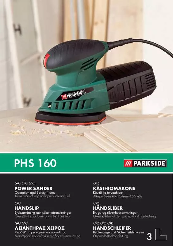 Mode d'emploi PARKSIDE KH 3029 POWER SANDER