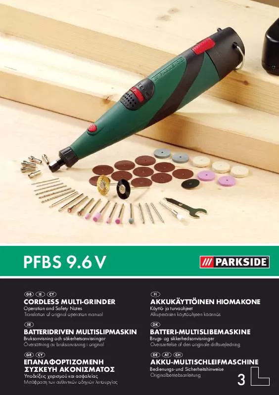 Mode d'emploi PARKSIDE KH 3125 CORDLESS MULTI-GRINDER