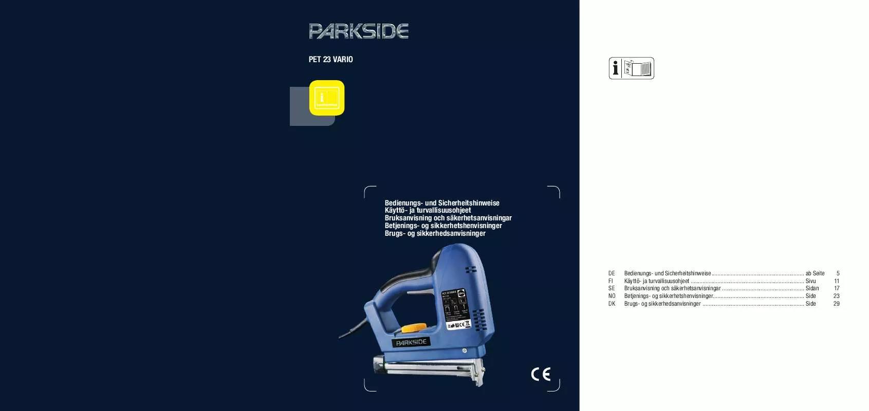 Mode d'emploi PARKSIDE KH 3145 ELECTRIC TACKER