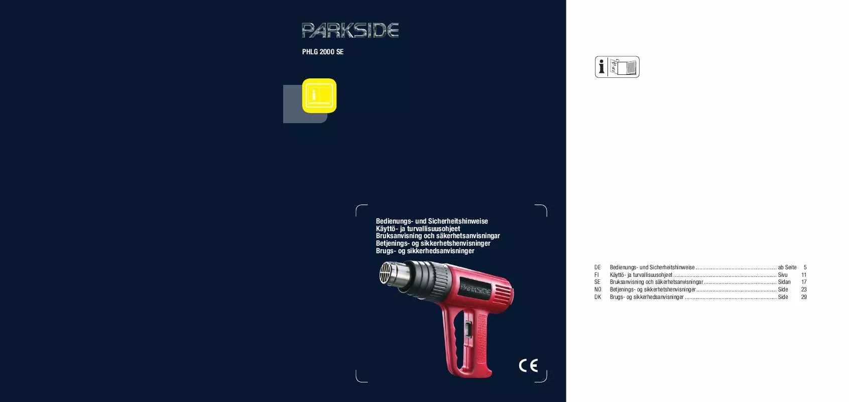 Mode d'emploi PARKSIDE PHLG 2000 SE HOT AIR GUN