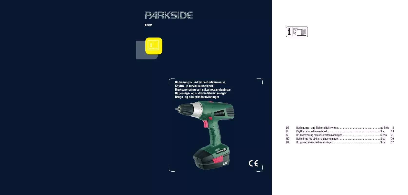 Mode d'emploi PARKSIDE X18V