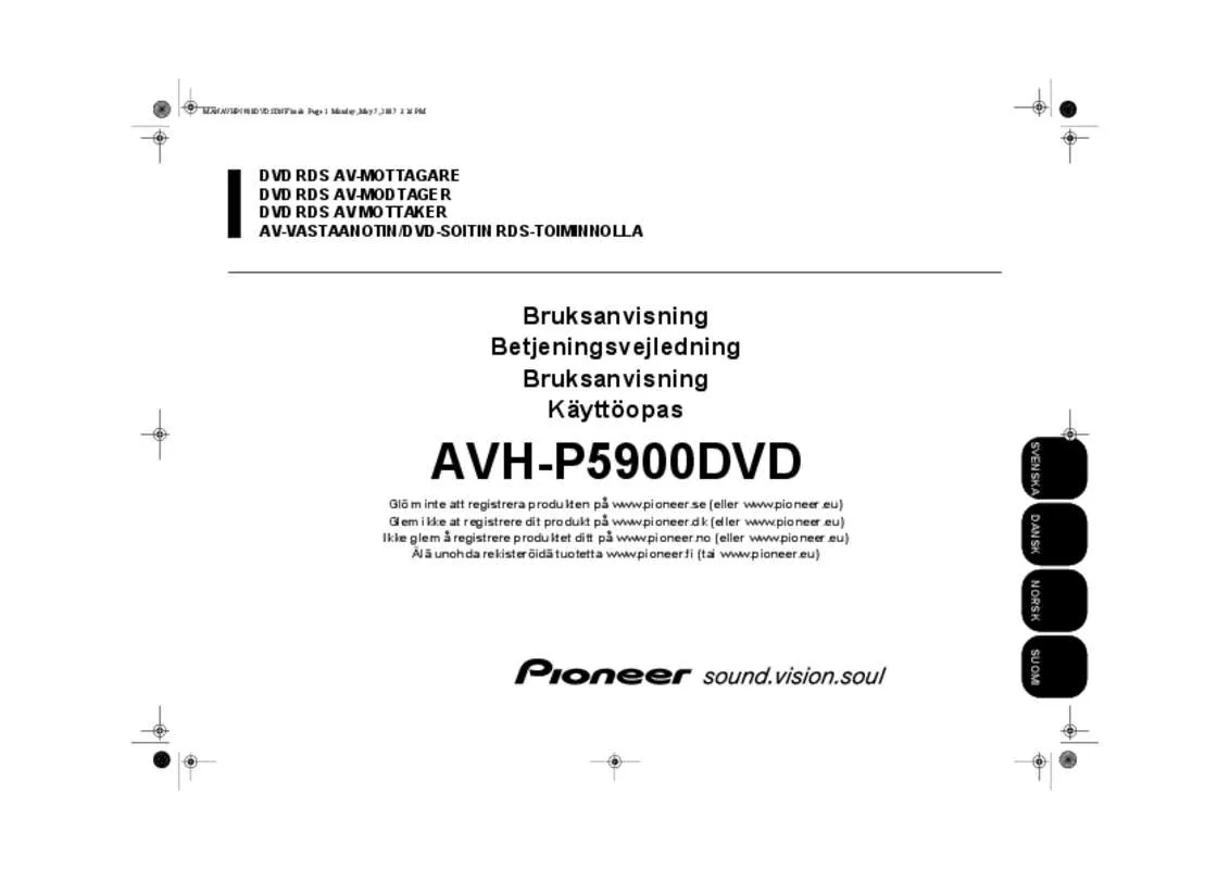 Mode d'emploi PIONEER AVH-P5900DVD