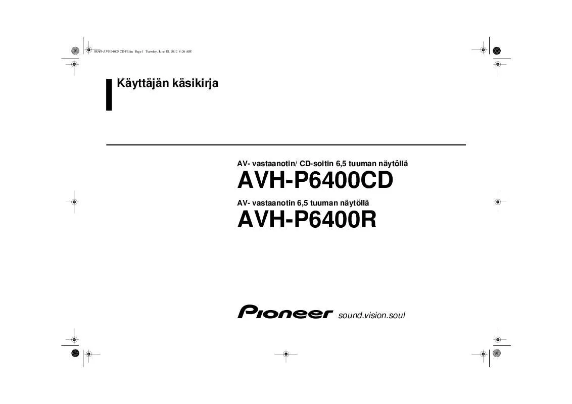 Mode d'emploi PIONEER AVH-P6400CD