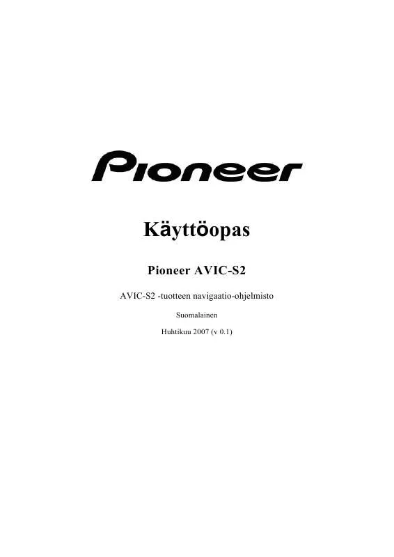 Mode d'emploi PIONEER AVIC-S2