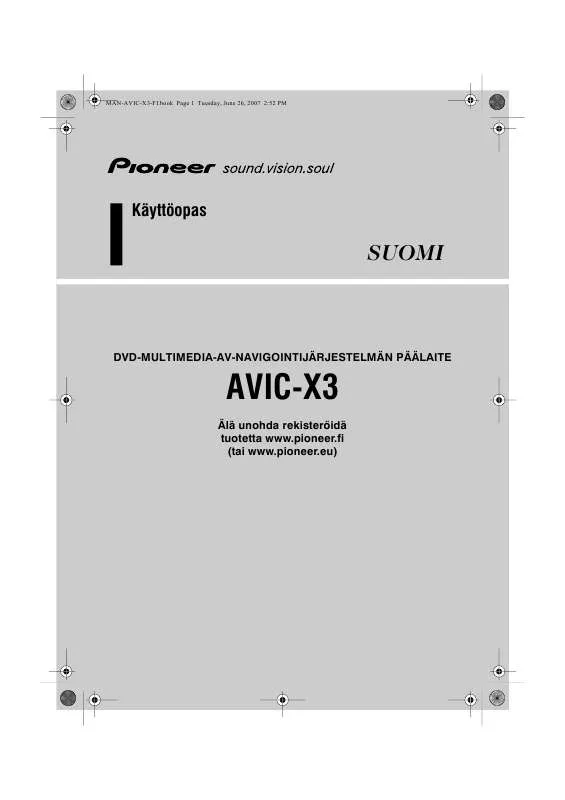 Mode d'emploi PIONEER AVIC-X3