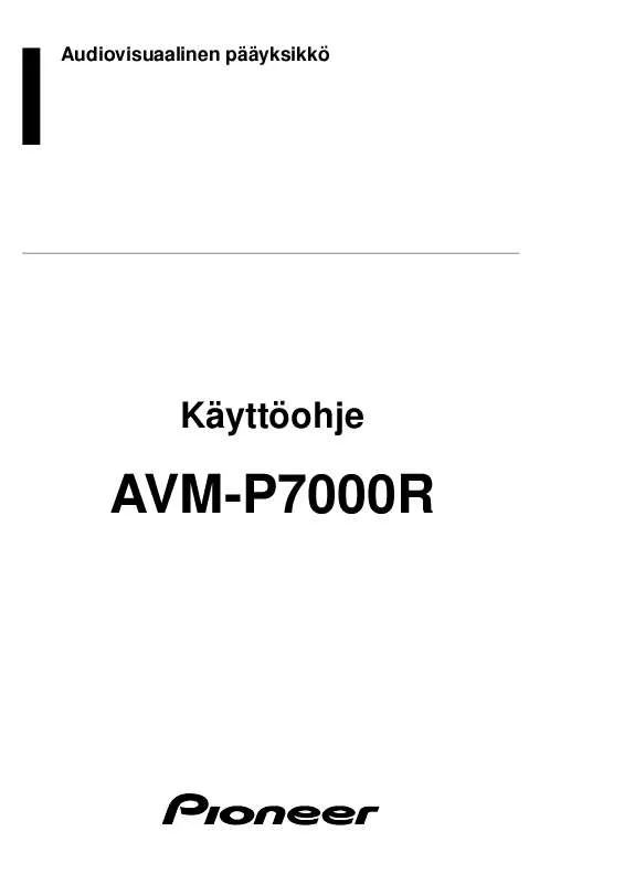 Mode d'emploi PIONEER AVM-P7000R