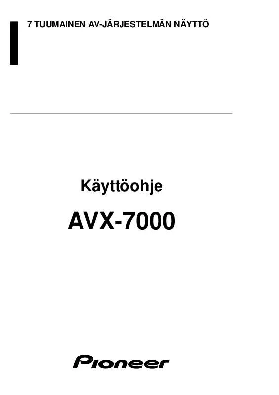 Mode d'emploi PIONEER AVX-7000