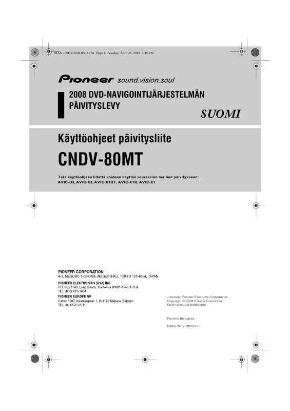 Mode d'emploi PIONEER CNDV-80MT