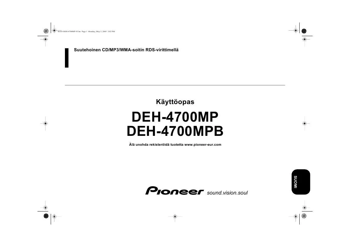 Mode d'emploi PIONEER DEH-4700MPB