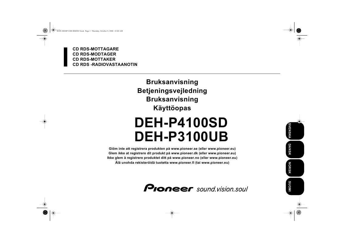 Mode d'emploi PIONEER DEH-P3100UB