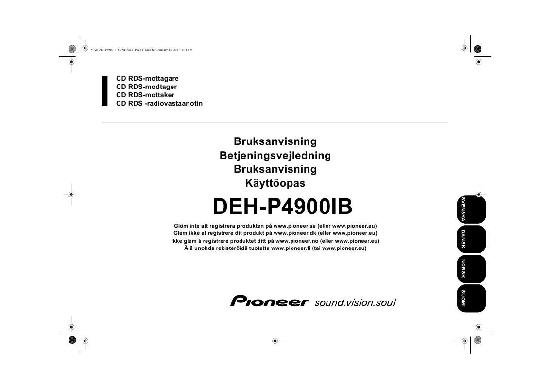 Mode d'emploi PIONEER DEH-P4900IB