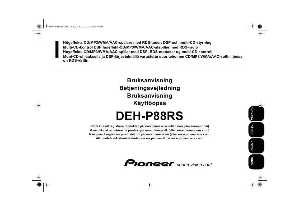 Mode d'emploi PIONEER DEH-P88RS