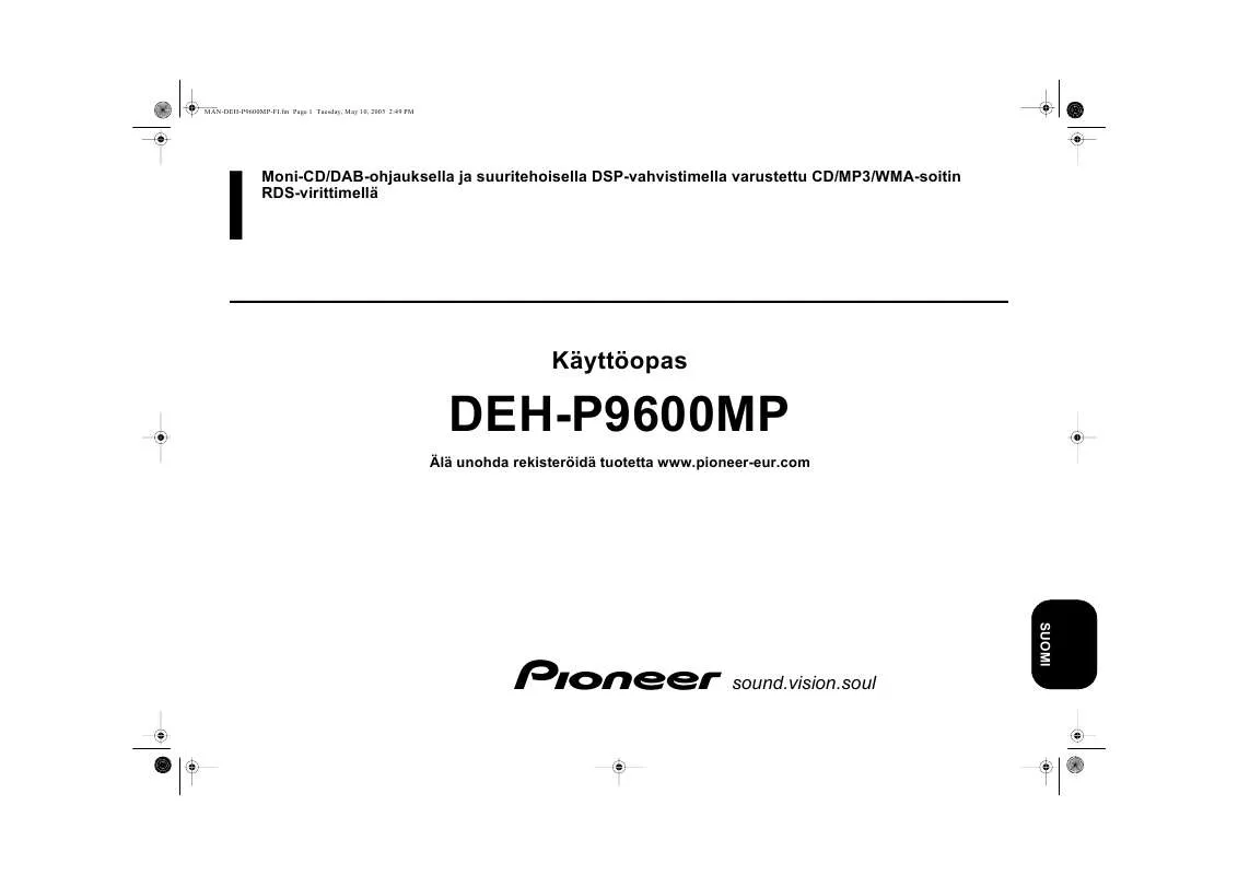 Mode d'emploi PIONEER DEH-P9600MP