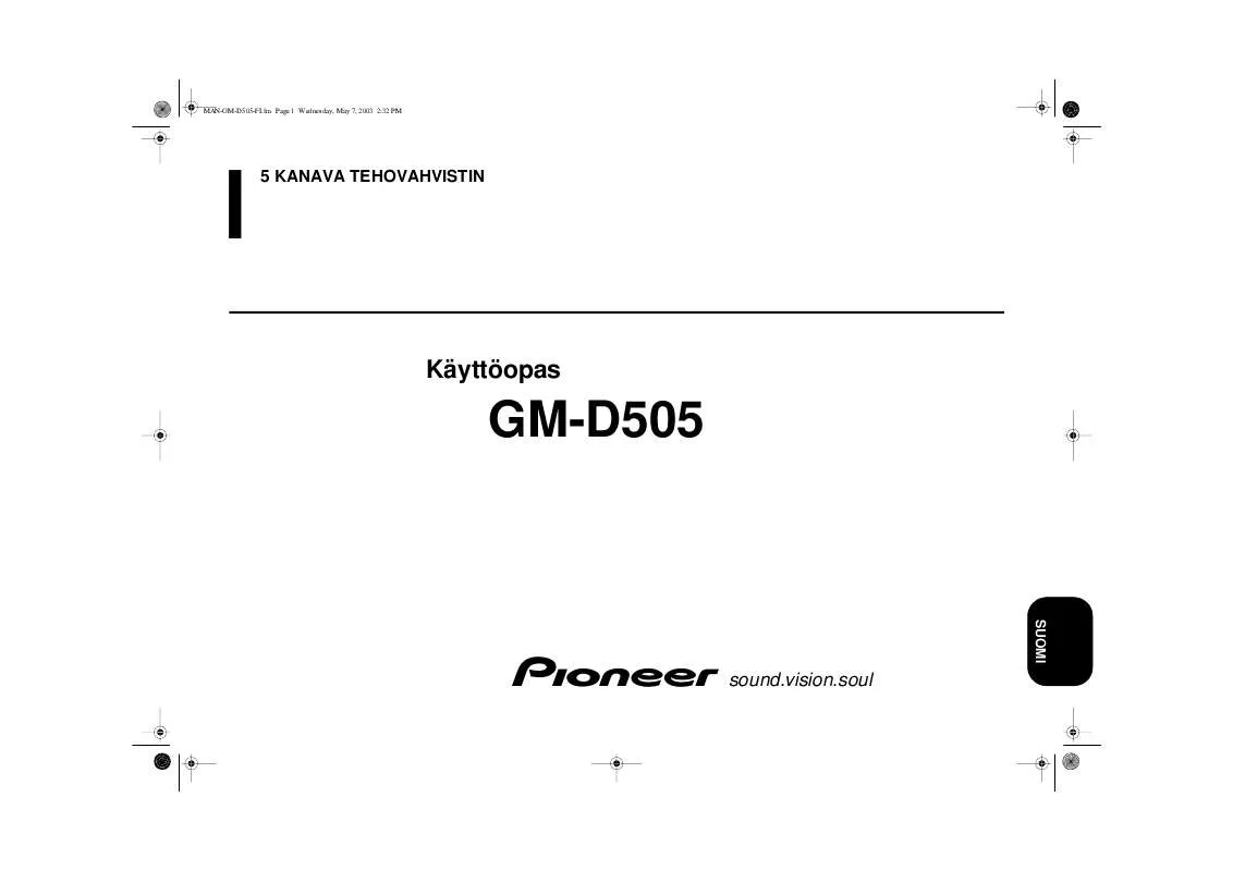 Mode d'emploi PIONEER GM-D505