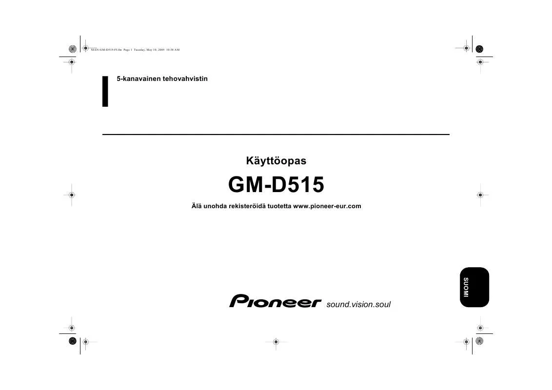 Mode d'emploi PIONEER GM-D515