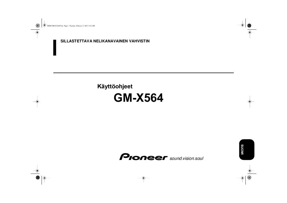 Mode d'emploi PIONEER GM-X564