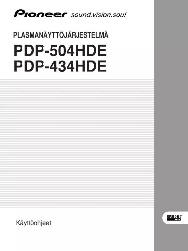 Mode d'emploi PIONEER PDP-434HDE