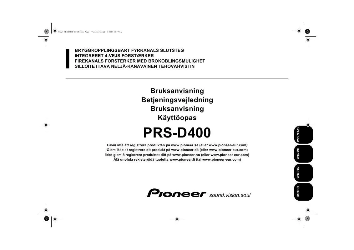 Mode d'emploi PIONEER PRS-D400