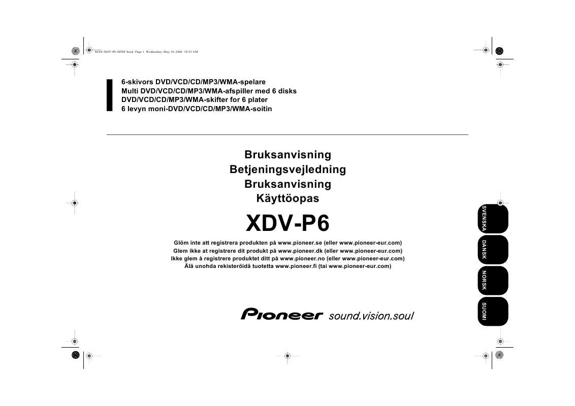 Mode d'emploi PIONEER XDV-P6