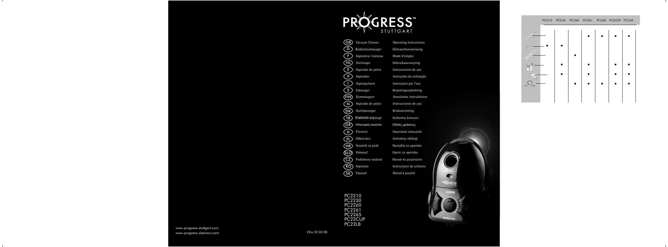 Mode d'emploi PROGRESS PC2261