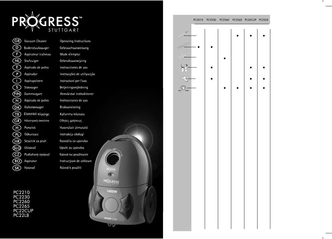 Mode d'emploi PROGRESS PC22LB