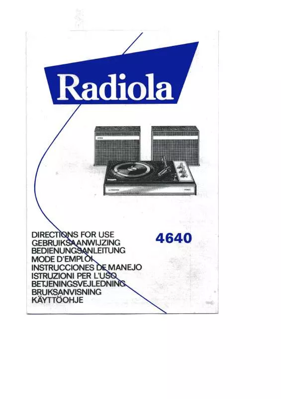 Mode d'emploi RADIOLA 4640