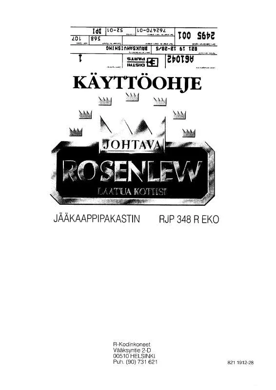 Mode d'emploi ROSENLEW RJP348REKO