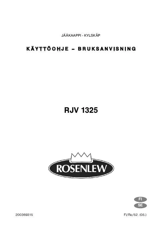 Mode d'emploi ROSENLEW RJV 1325