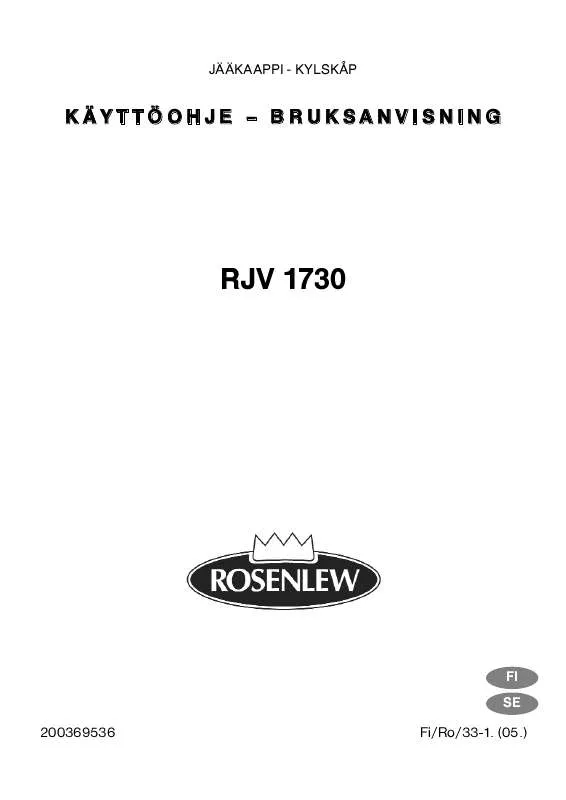 Mode d'emploi ROSENLEW RJV1730