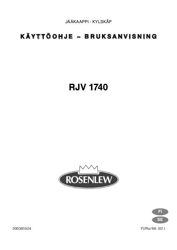 Mode d'emploi ROSENLEW RJV1740