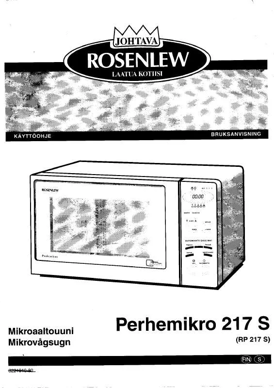 Mode d'emploi ROSENLEW RP217S