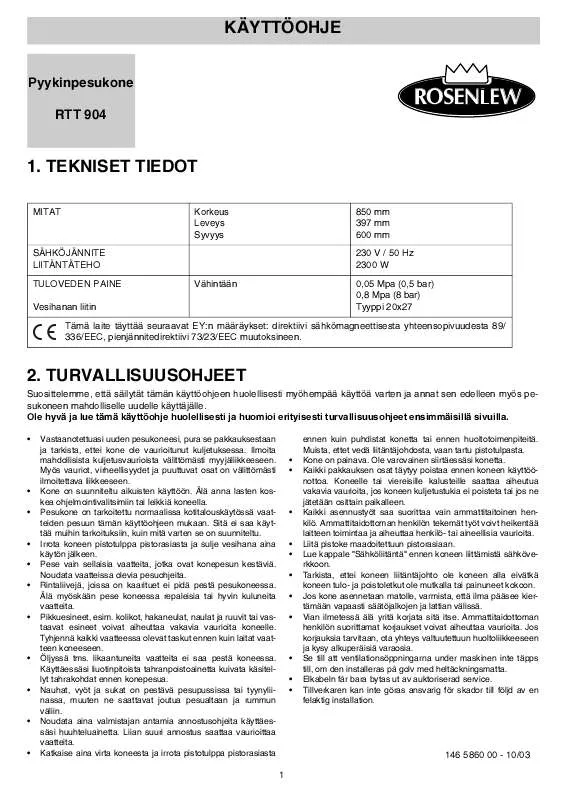 Mode d'emploi ROSENLEW RTT904