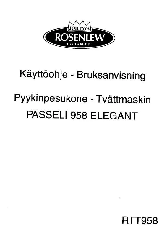 Mode d'emploi ROSENLEW RTT958