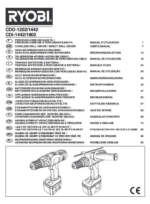 Mode d'emploi RYOBI CDI-1802