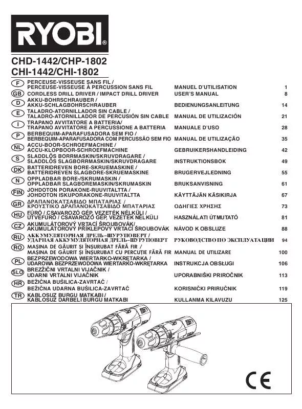 Mode d'emploi RYOBI CHI1802