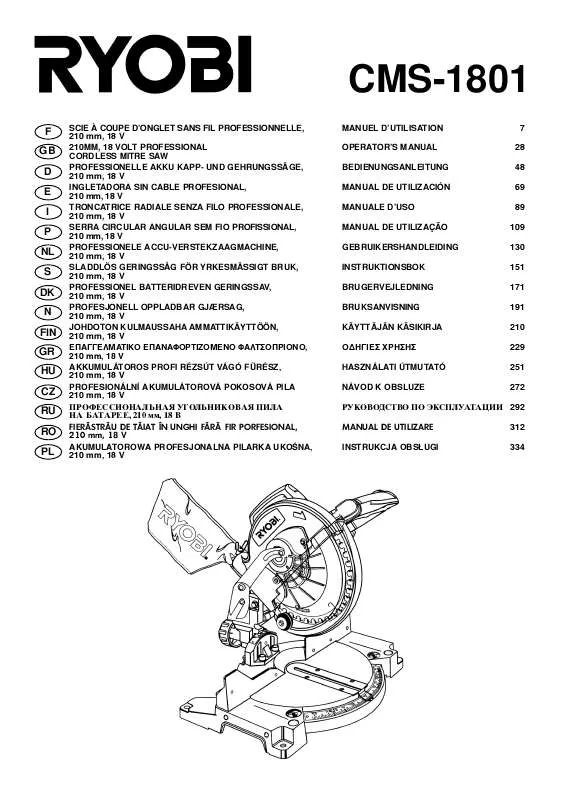 Mode d'emploi RYOBI CMS-1801