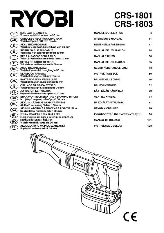 Mode d'emploi RYOBI CRS-1801