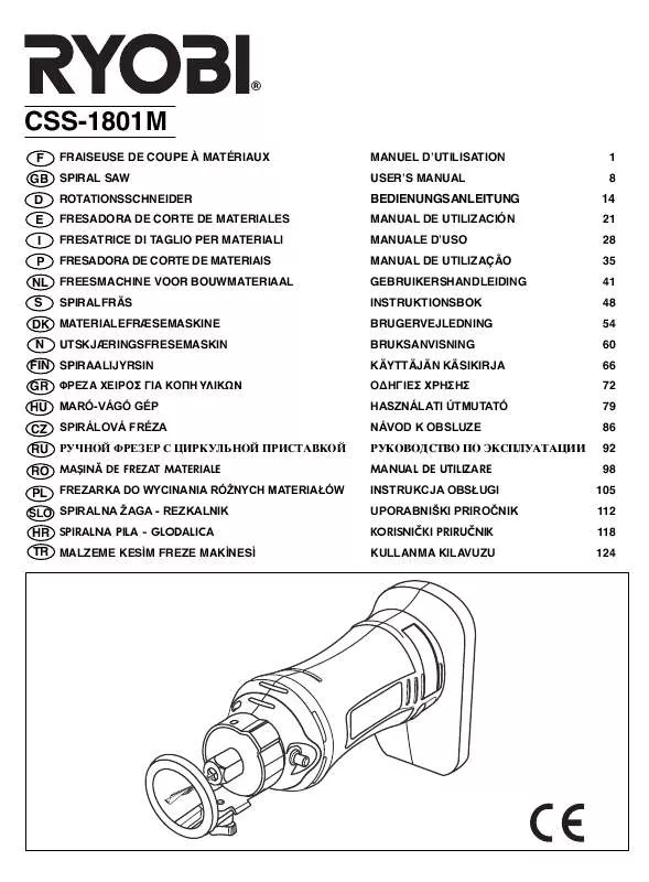 Mode d'emploi RYOBI CSS-1801M