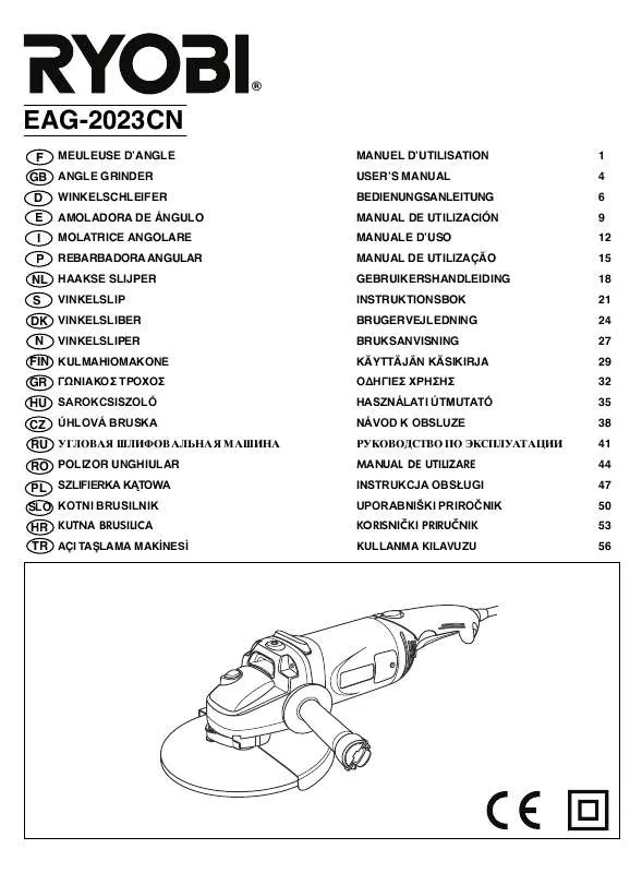 Mode d'emploi RYOBI EAG-2023CN