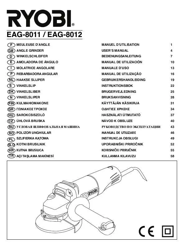 Mode d'emploi RYOBI EAG-8011