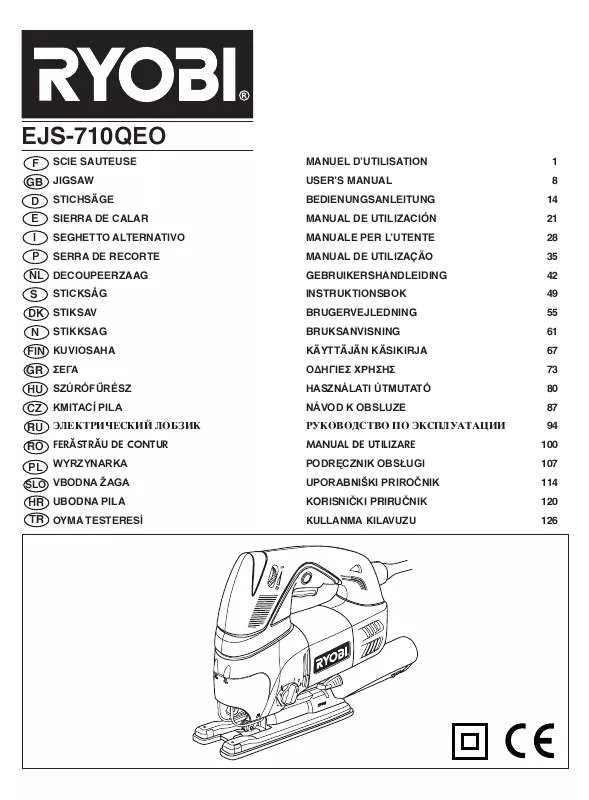 Mode d'emploi RYOBI EJS710QEO