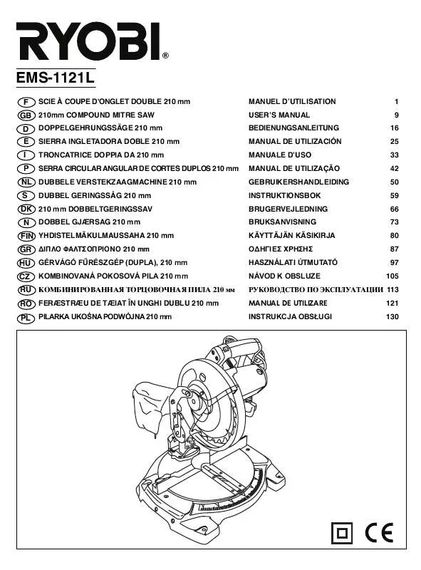 Mode d'emploi RYOBI EMS-1121L