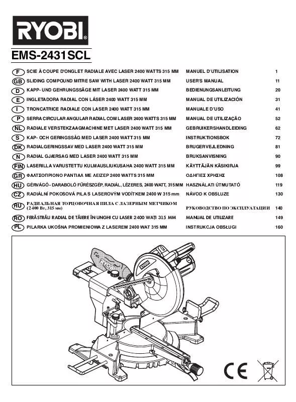 Mode d'emploi RYOBI EMS-2431SCL