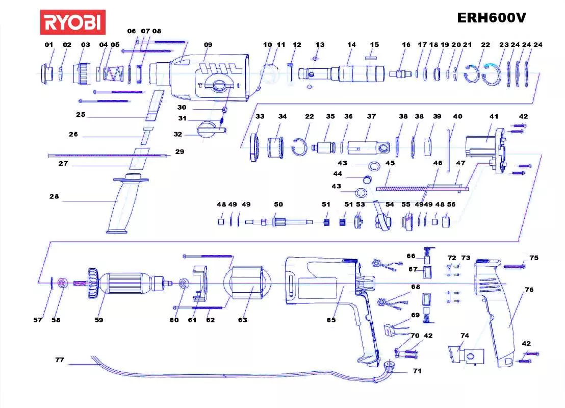 Mode d'emploi RYOBI ERH600V